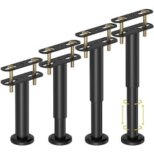 stk. justerbare sengestøtteben (7,08-12,6"), kraftigt metal, kompatibel med sengerammer, midterlameller og møbler