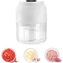 Electric Garlic Chopper, 300ml, 3-Blade, Rechargeable Mini Food Processor – Compatible with Onions, Garlic, Chili, Ginger & Fruits