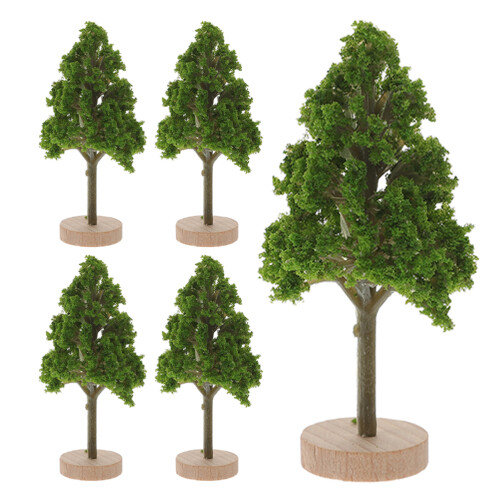 15Pièces Arbres Miniatures Pour Décor En Vert 2