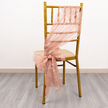 Dusty Rose Crinkled Organza Chair Sashes (5 pcs)