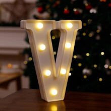 LED svietiace písmená – 26 abecedných, dekoratívne svetielka na batérie na Vianoce, do baru, do nočného svetla, do bytu (6", V)