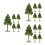 15Pièces Arbres Miniatures Pour Décor En Vert 6
