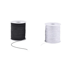 2 Stück 1 mm schwarzes Gummiband für die Armbandherstellung, dehnbarer Perlfaden, strapazierfähige und vielseitige DIY-Schnur
