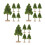 15Pièces Arbres Miniatures Pour Décor En Vert 7