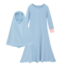 Peuterkleding voor meisjes: 2-delige Ramadan Abaya met Hijab, lange jurk, burka, maxi-jurkjes, setjes