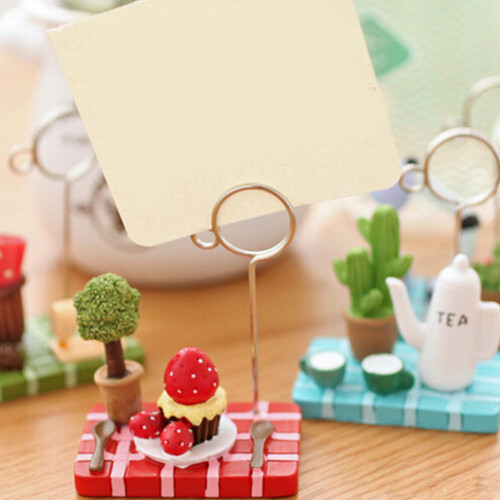 2Pièces Support Notes Mini Théière Coloré Accessoire Déco Table 2