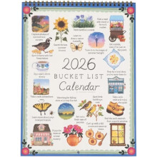 Calendário Lista de Desejos 2026 – Calendário de parede de 12 meses com páginas ilustradas, design faça você mesmo e sugestões diárias,