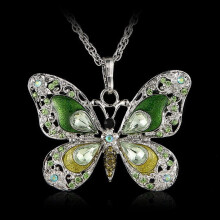Collar de mariposa para mujer, collar de mariposa de aleación para mujer, gargantilla de 10 pulgadas, gran regalo para esposa o novia.