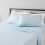 Microfiber Bed Sheet Set King Light Blue 4-Piece 1