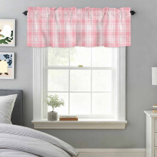 Pink and White Buffalo Check Valance 42 x 12 in
