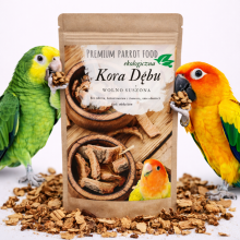 Premium Parrot Food | Ekologiczna Kora Dębu | Zdrowy Dodatek Do Pokarmu Dla Wszystkich Papug 50G
