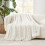 Waffle Throw Blanket King Size Ivory 108x90 in 1