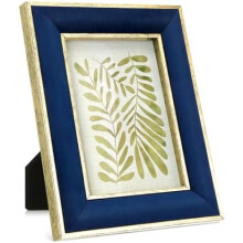 Navy Velvet Photo Frame with Gold Edge 7.5 x 9.4 in