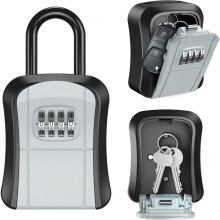 Portable Wall-Mounted Key Lock Box with Resettable Combination Code – Compatible with Home, Office & Apartment Spare Key Storage