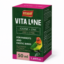 Vitapol Vitaline Cynk +Jod  - Dla Papug I Ptaków Egzotycznych 50 Ml
