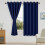 Blackout Curtains with Tiebacks, Dark Blue, 42x63 in, Set 1