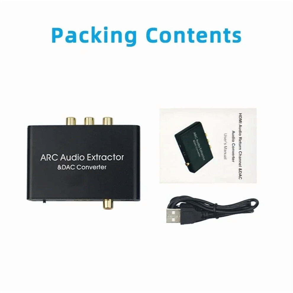 192Khz Dac Audio Converter Hdmi Arc Extractor Digital To Analog Arc Return To Optical Spdif Coaxial L/R 3.5Mm For Tv Soundbar 9193271720386