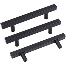 Lot de 20 poignées de meuble noires mates de 102 mm (4 po) pour placards et tiroirs de cuisine.
