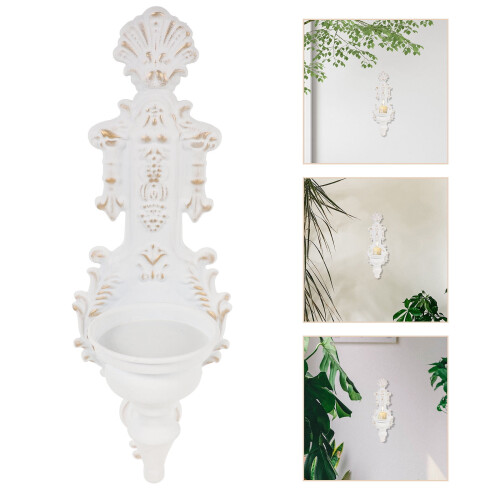 Iron Wall-Mounted Tealight Holder, White, 1 Piece