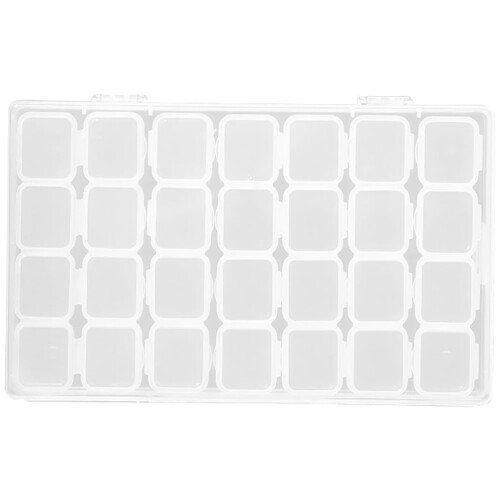28-Compartment White Plastic Storage Box