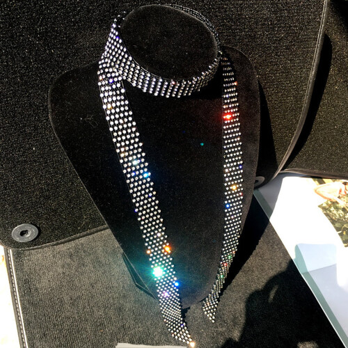Herrslips med strass – justerbar, urholkad, blå