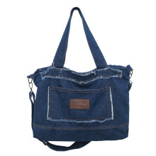Xeie Thuk denim-totetaske til kvinder, stor totetaske med lynlås, crossbody-tasker til kvinder i denim