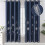 Navy Blue Silver Palm Tree Blackout Curtains 52x72 Inch 2 1