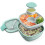 54 oz Salad Container with 4-Compartment Tray, Sauce Cup & 1