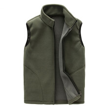Colete esportivo de inverno UTTOASFAY para casais, com zíper, sem mangas, bolsos, verde militar, tamanho XXXL.