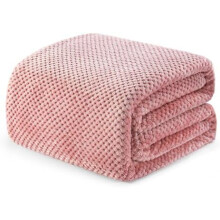Fleece Twin Blanket Dusty Pink 90x66 Inch