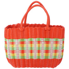 Basket Woven Plastic Bag Tote Handle Shopping Handles Storage Grocery Market Straw Picnic Beach Wicker Baskets Rattan