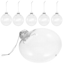 6 Pcs DIY Christmas Ornaments Clear for Crafts Fillable Decorations