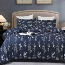 Navy Geometric Tufted Duvet Cover Set Queen 3pcs