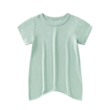 Grenouillère d'été confortable et douce à manches courtes et col rond, couleur unie, vert armée, 8-16 mois