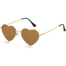 Lunettes de soleil polarisées en forme de cœur pour femmes – Monture en métal, protection UV400