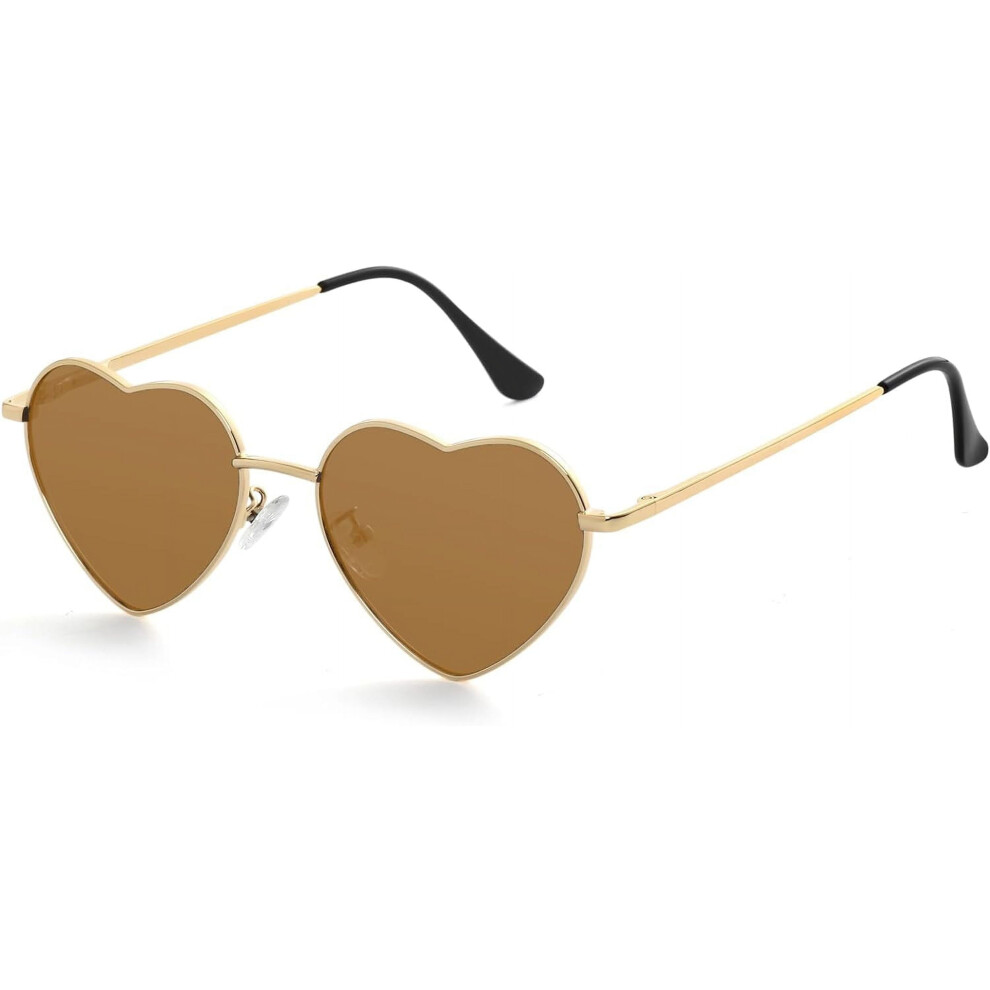 Polarized Heart Sunglasses for Women â Metal Frame, UV400