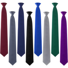 8 Stück einfarbige Clip-Krawatten, 50 cm lange Krawatten für Herren, formelle Krawatten, vorgebundene Krawatten für Büro- und Schuluniformen