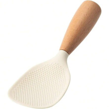 Silicone Rice Paddle with Wooden Handle, 1pc