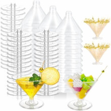 100-pakning 5oz klare martiniglass i plast