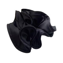 Coletero grande para mujer de 14 cm, elástico para coleta, con pompón de seda Sati.