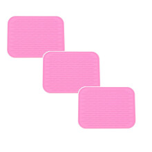 3pcs Pink Plastic Dish Drying Mat 6"x8", Heat-Resistant Non-Slip Trivets for Pots/Pans, Compatible with Kitchen Counters