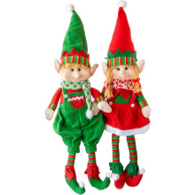 Muñecos de peluche navideños de elfos, juego de 2 - Elfos de 45 cm (niño y niña) - Juguetes de peluche navideños - Decoraciones y regalos