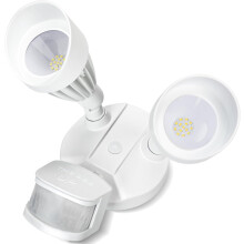 Projecteur LED extérieur à détecteur de mouvement 24 W, 2 têtes, blanc
