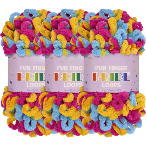 3 πακέτα 100g/κούμπωμα JubileeYarn Νήμα Fun Finger Loops Jumbo πολυεστερικό νήμα για κουβέρτες