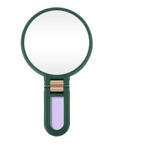 Hand Held Mirror,High Definition Dual Compact Mirror,Multi-Angle 360Travel Mirror,Army Green,10X