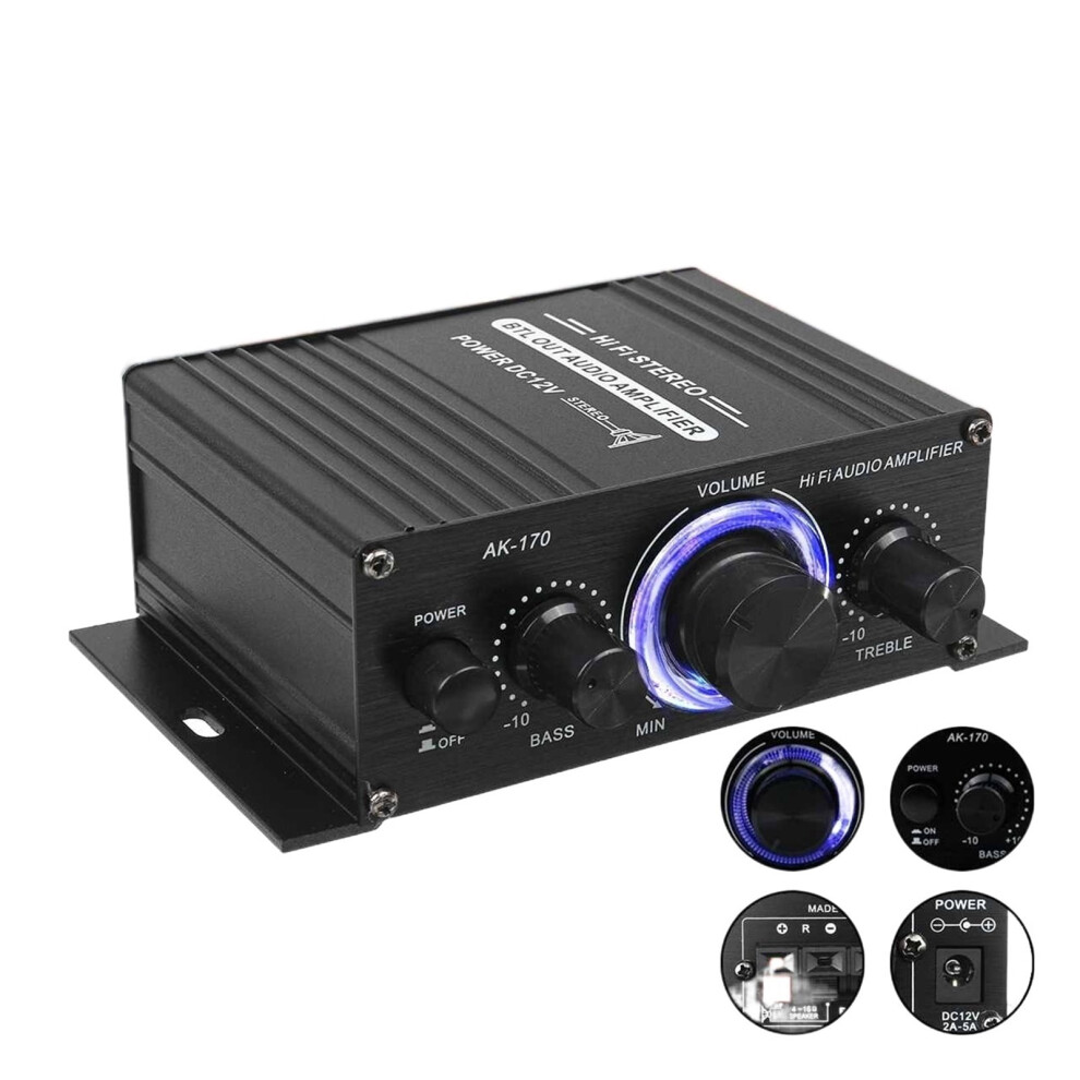 800W Class D 2-Channel Bluetooth Amplifier With Fm Radio 9377112961422