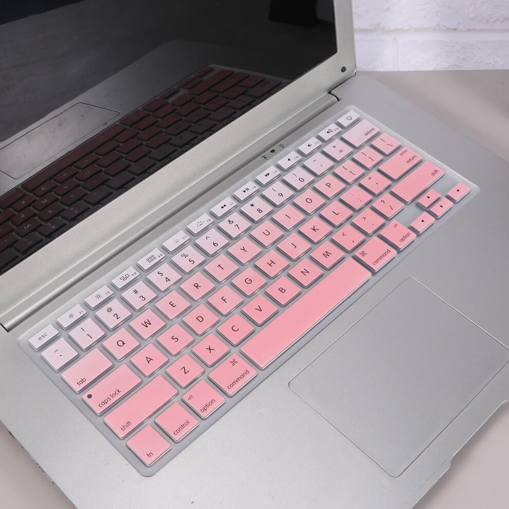 Tineasur Back To School Laptop Dust Cover Silicone Gradient 2Pcs Protect Against Dirt Keyboard Protector Pink 9418476513220