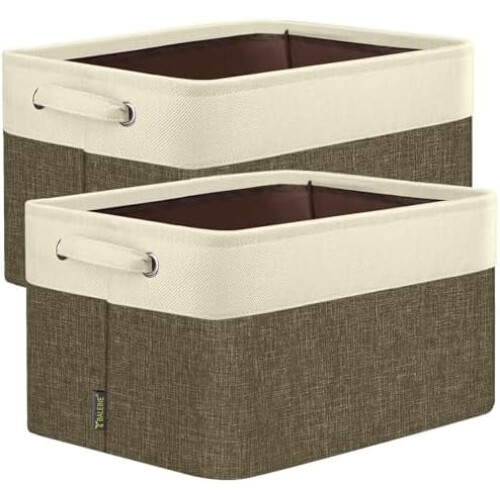 2 Pack Linen Storage Bins 15" x 11" x 9.5"