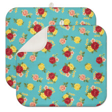 Covoraș de uscare a vaselor din microfibră Pioneer cu imprimeu floral, pachet de 1 buc., ultra absorbant, 40x45 cm