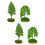 12Pièces Mini Arbres Plastique Vert Pour Scènes Train Diorama 3